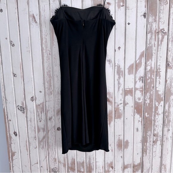 Black Dress STUNNER with Beige Top Underlay and Lace Detail, Size 16 -Runs  Small